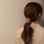 作品ハンドメイド　本革レザー　ヘアカフス ポニーフック