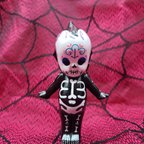 作品キューピー① Day of the Dead  メキシカン ハンドメイド メキシコスカル  KEWPIE 置物 オブジェ 雑貨 TATTOO ハロウィン