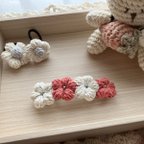 作品☾.バイカラーのお花のバレッタ