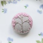 作品桜の花刺繍ブローチ【送料無料】