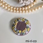 作品ミモザの花刺繍 ブローチ／ヘアゴム