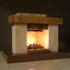 作品ミニチュア暖炉大理石・イタリア風　栃の木・杢の磨き天板101