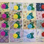 作品【028】Origami 9cm square envelopes and  roses 16 sets 折り紙正方形ミニ封筒とバラ16セット（送料無料）