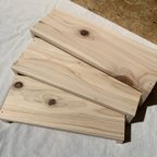 作品三段ラック　木材ディスプレイ　棚