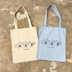 作品Die drei koalas  tote bag / ブルー、キナリ