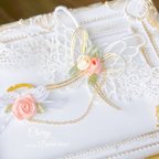 作品薔薇と蝶々 レースブレスレット リング付き 可愛い 指輪 優雅 パーティー 結婚式 ギフト