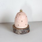 作品陶器のクリスマスツリー⑤ピンク・中