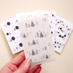 作品北欧風ツリーの封筒付き２つ折りミニメッセージカード５枚セット