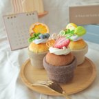 作品フェルトのカップケーキセット