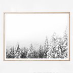 作品A4 アートポスター 「北欧の白い森」　おしゃれ 北欧 インテリア 雑貨