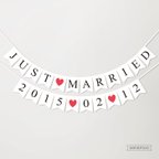 作品＜2本セット＞ウェディング用バナー　JUST MARRIED+お日付（シンプル黒文字）