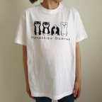 作品【送料無料】豆柴カルテット 白 Tシャツ【受注生産】