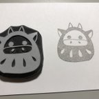 作品消しゴムはんこ＊牛だるま