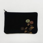 作品仕覆作家のビンテージファブリックポーチ｜刺繍花柄｜ポーチ（Mサイズ）