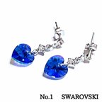 作品送料無料♡SWAROVSKIハート☆本ロジウムピアス