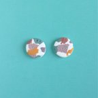 作品ポリマークレイのテラゾースタッド　ピアスorイヤリング　パステル　＜ラウンド＞／Polymer clay Terrazzo patterned stud earrings 