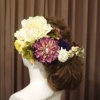 作品＊antique＊ cream  green mauve headdress