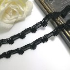 作品お買い得❣ 10m  ブラック 花柄 刺繍 ケミカルレース  リボン はぎれ  ハンドメイド 手芸 素材