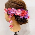 作品【SALE】成人式 卒業式 結婚式 七五三 髪飾り ヘアアクセサリー つまみ細工 ちりめん細工