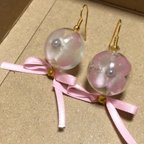 作品紫陽花のクリアピアス