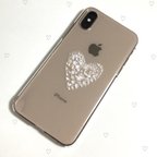 作品ハート ゴールド×ホワイト ペイントスマホケース for iPhone 