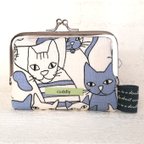 作品compact wallet　スリムでコンパクトなミニ財布　カードケース　猫　北欧