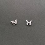 作品純チタン製【butterfly】チタンポスト/ノンホール