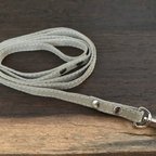 作品Stitched  leather leash - silver