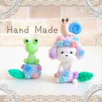 作品*新作 紫陽花アフロマルチーズ* 母の日 犬 マスコット ハンドメイド 粘土