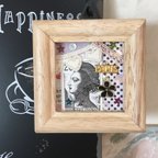 作品フランス・自由の女神♡小さなコラージュ絵画(インテリア雑貨・切手アート・ミニチュアサイズ)
