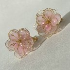 作品【再販】ふんわり八重桜のいちりんイヤリング