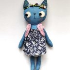 作品猫　ハンドメイドドール　人形　手作り人形　猫の置物　プレゼント　誕生日