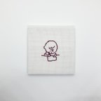 作品【ファブリックパネル】韓国　刺繍　男の子　線画　クロスステッチ