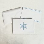作品刺繍 ミニ封筒・メッセージカード 雪 ブルー