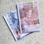作品母子手帳カバー お薬手帳カバー 雑誌風デザイン オリジナル アーチ型写真 写真入り☆