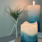 作品グラデーション キャンドル gradation candle 泡海　~awaumi~　(M size)  【受注後製作商品】