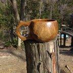 作品シコロの一木彫りコーヒーカップ　