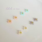 作品【小花】 可愛い一粒ピアス/イヤリング シンプル