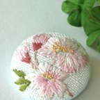 作品さくら（ソメイヨシノ）刺繍ブローチ(大）