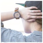 作品【木目調のフェイスが腕元のアクセントに】　腕時計　メンズ　レディース　シンプル　ブラウン　ペアウォッチ　カップル　母の日