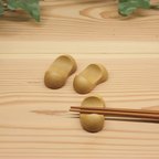 作品『アウトレット品　大きめサイズ』木の箸置き　豆形 3個セット