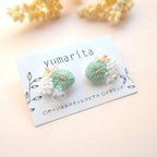 作品〜想〜　花咲  刺繍ピアス /イヤリング   受注制作 (*´˘`*)  送料無料        