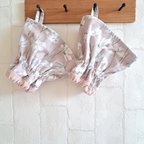 作品アームカバー　キッチンアームカバー　袖口カバー　柔らか素材　北欧　花柄　くすみピンク