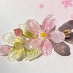 作品【1点のみ】シンプル桃の花のプチヘアクリップ