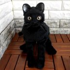 作品【きゃばんねこ】　黒猫のねこかばん　リアルな実物大　【ロ2】