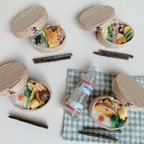 作品ミニチュア　フェイクフード　わっぱ弁当　４種類　セット