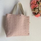 作品刺繍生地の春バッグ＊