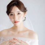 作品ME214 花嫁ピアス💕大ぶりホワイトフラワー ブライダルイヤリング　ウェディングイヤリング ウェディングピアス 結婚式 前撮り