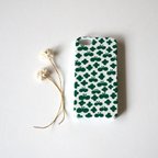 作品【iPhone / Android 各機種専用タイプ】側表面印刷＊ハード型＊スマホケース「flower and butterfly (deep green)」