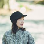 作品YOKOI BERET KOHARU コハル 麻混キャップ ブラック [YO-BR016-BK]